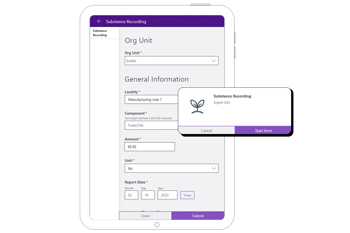 Use EHS management software to track all on-site hazardous and non-hazardous substances.