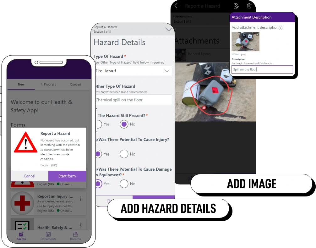 Make reporting of workplace hazards easy with a mobile app accessible to everyone.