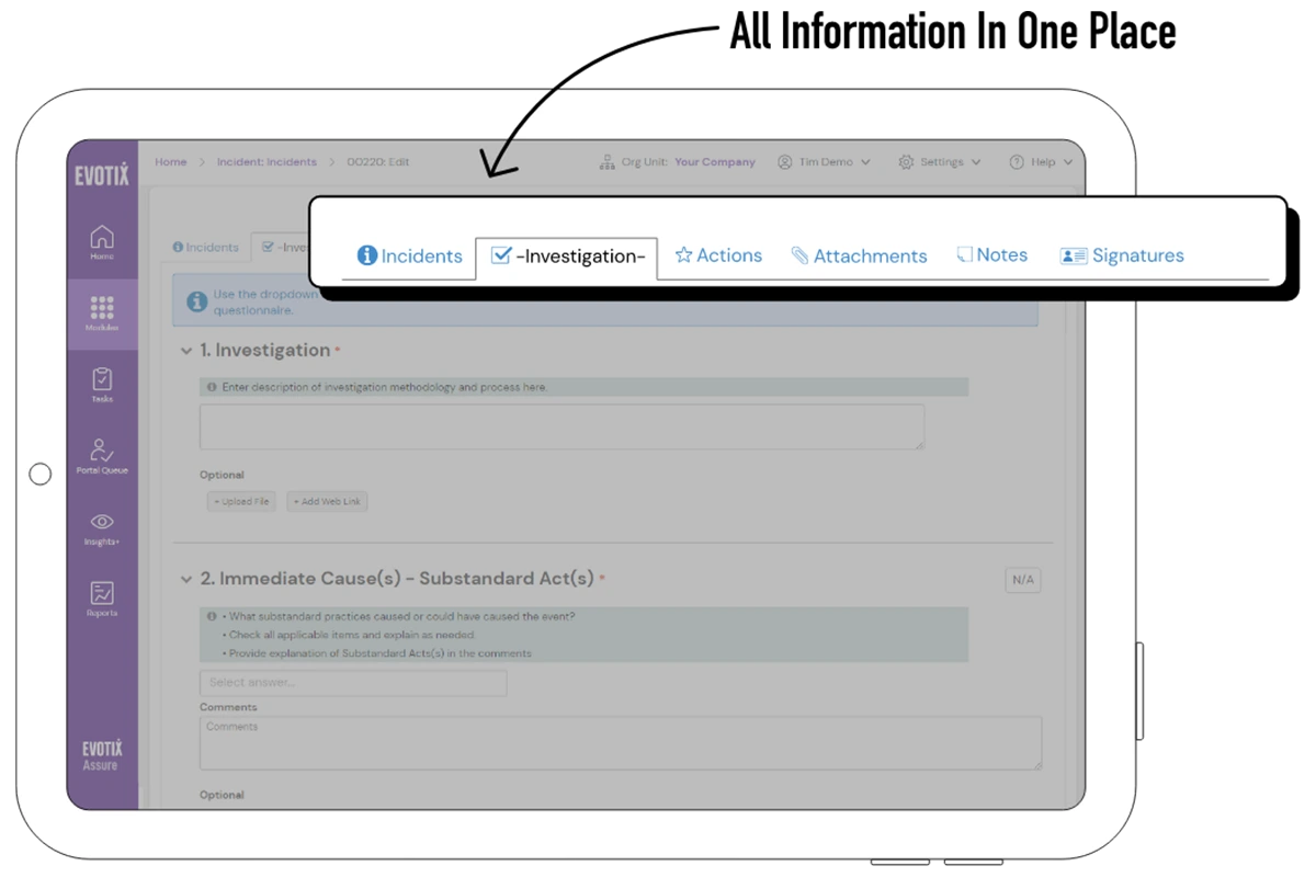Manage the full incident management lifecycle through EHS software.