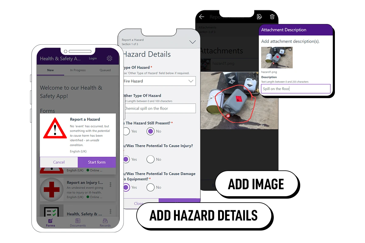 Make reporting of workplace hazards easy with a mobile app accessible to everyone.