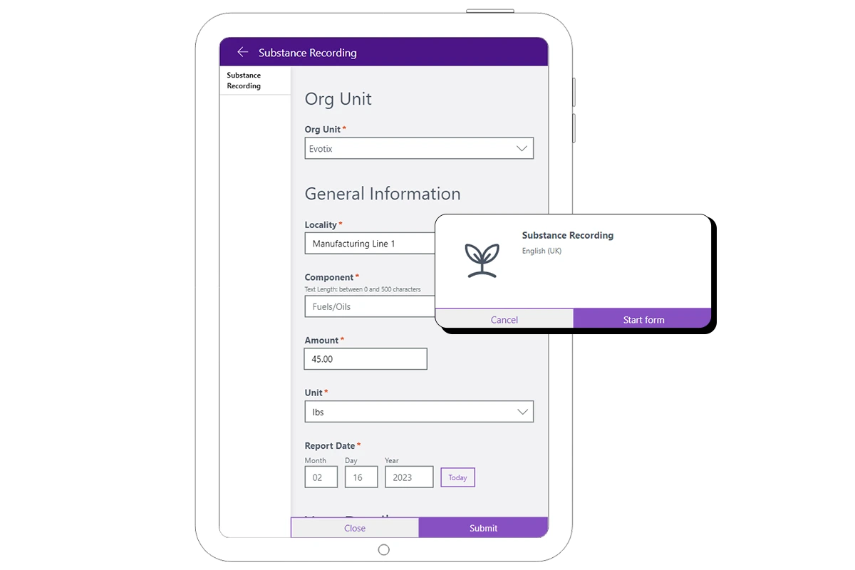 Use EHS management software to track all on-site hazardous and non-hazardous substances.
