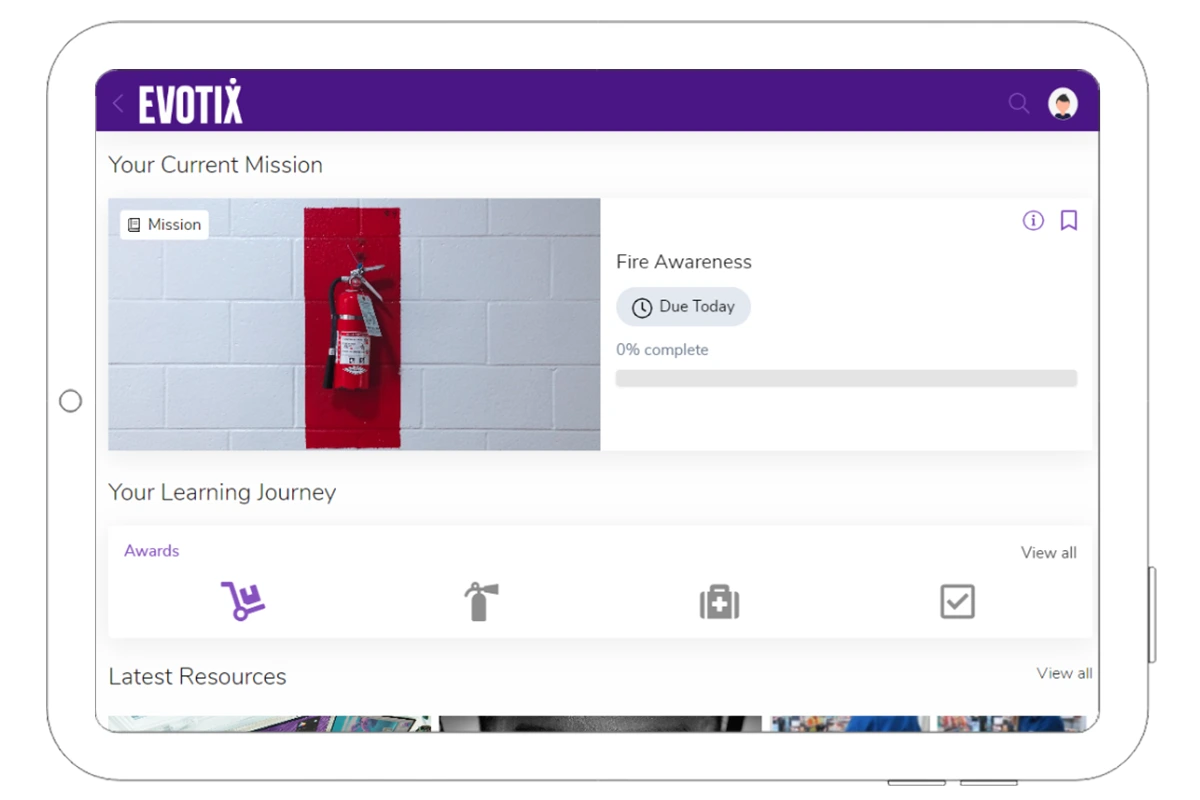 Evotix Learn helps provide safety training that engages frontline workers.