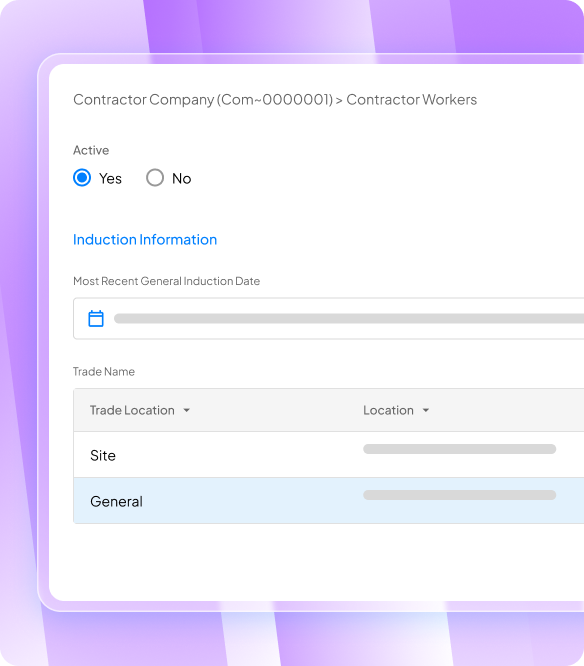Contractor management features