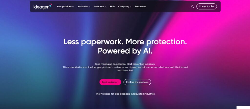 Ideagen Home Page Screenshot