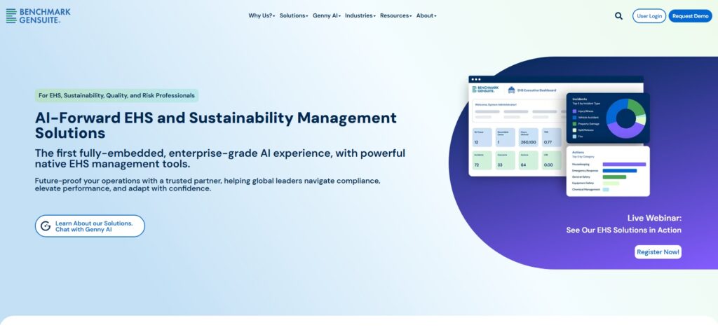 Benchmark Gensuite Home Page Screenshot