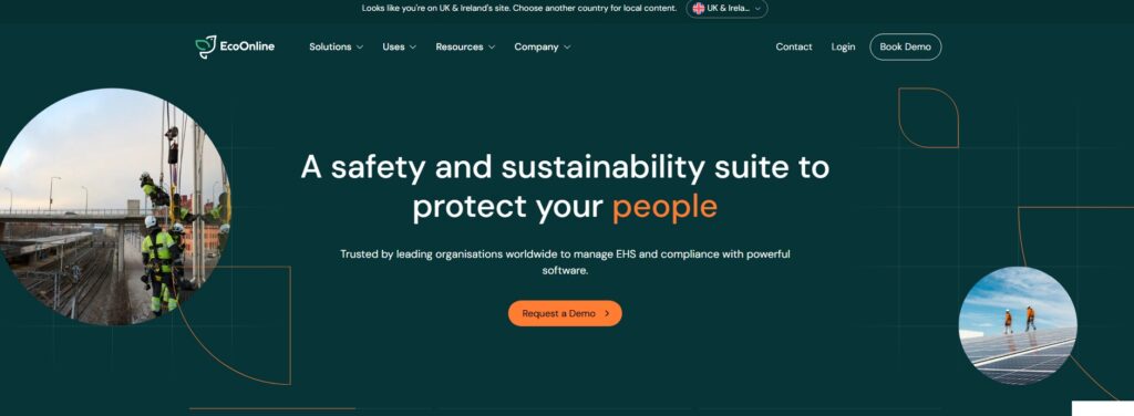 EcoOnline Home Page Screenshot