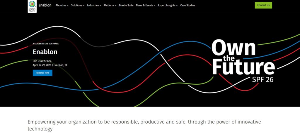 Enablon Home Page Screenshot