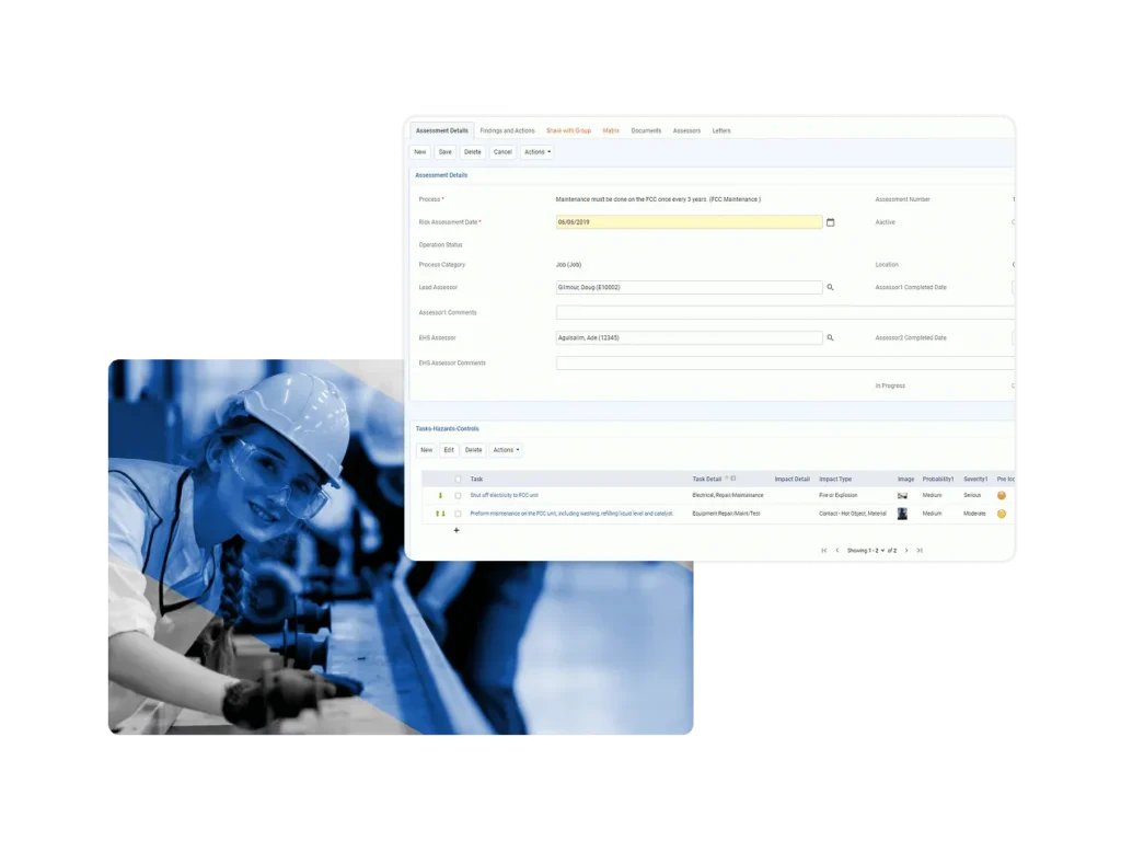 Example of Cority Risk Management Dashboard
